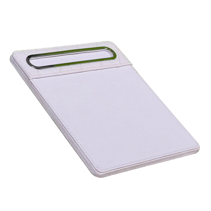 Modern White Leatherette Office Set – Tufted with Steel Inserts