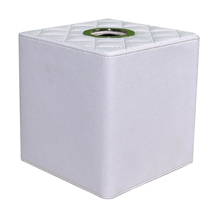 Modern White Leatherette Office Set – Tufted with Steel Inserts