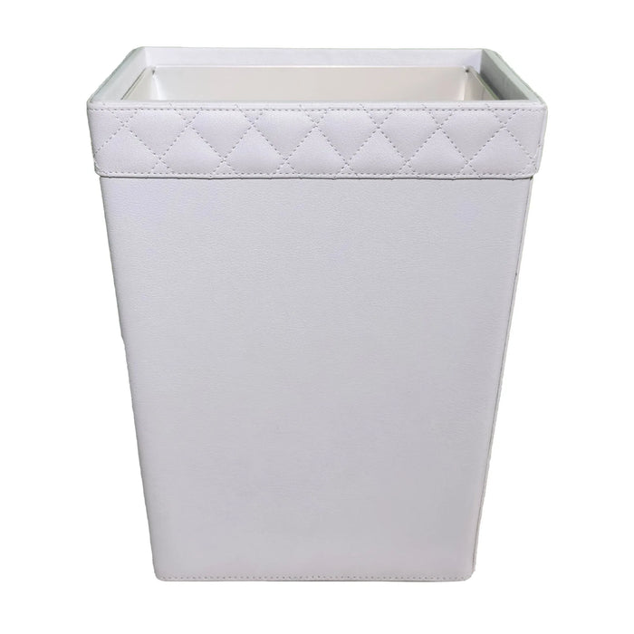 Modern White Leatherette Office Set – Tufted with Steel Inserts