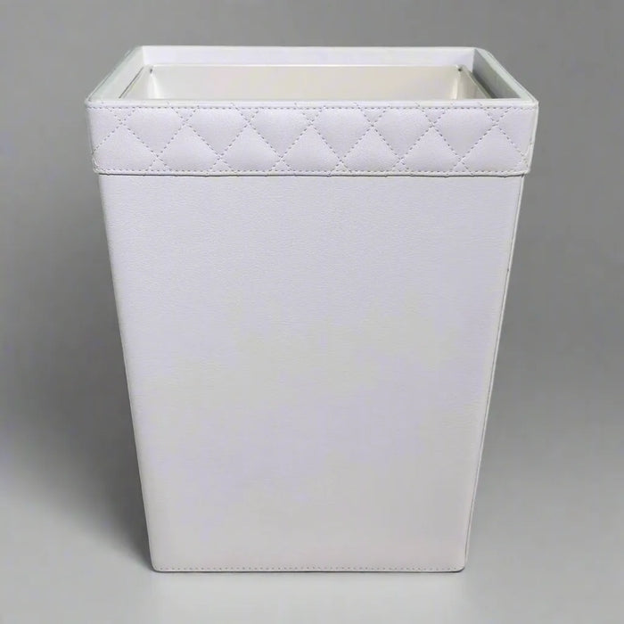 Modern White Leatherette Office Set – Tufted with Steel Inserts