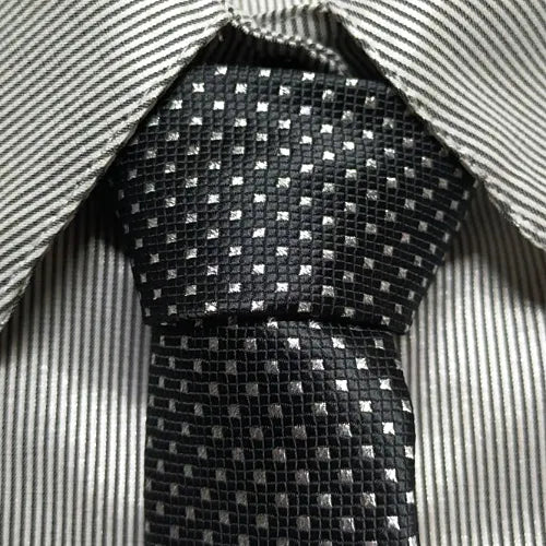 Skinny Black Dot Tie for Men Classy Square Design