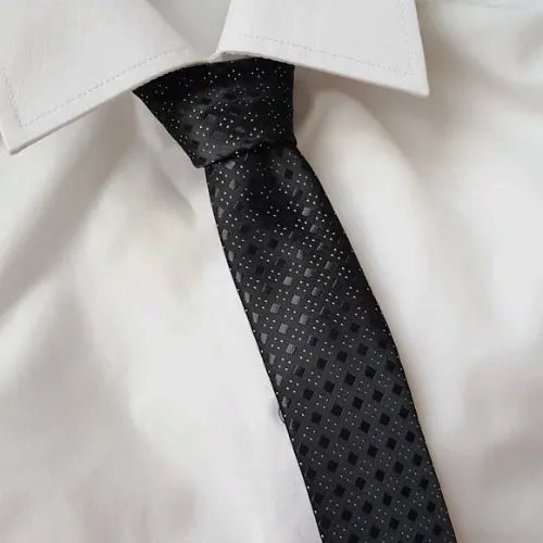 Skinny Black Dotted Tie for Men Classy and Elegant Accessory