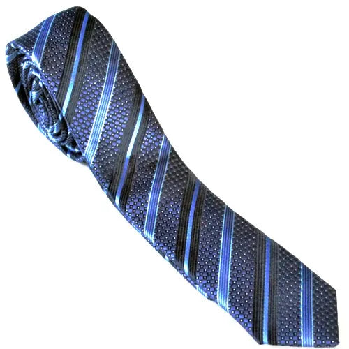Skinny Blue Striped Tie for Classy Men - Elegant Accessory for Formal and Casual Wear