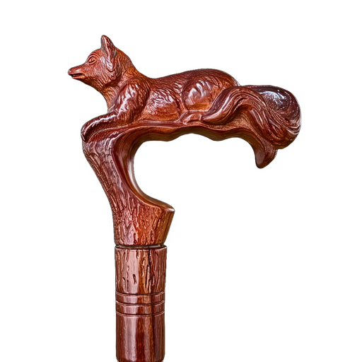 Elegant Comfort Grip Fox Walking Cane, Ergonomic, Artistic