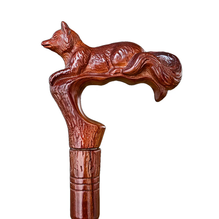 Elegant Comfort Grip Fox Walking Cane, Ergonomic, Artistic