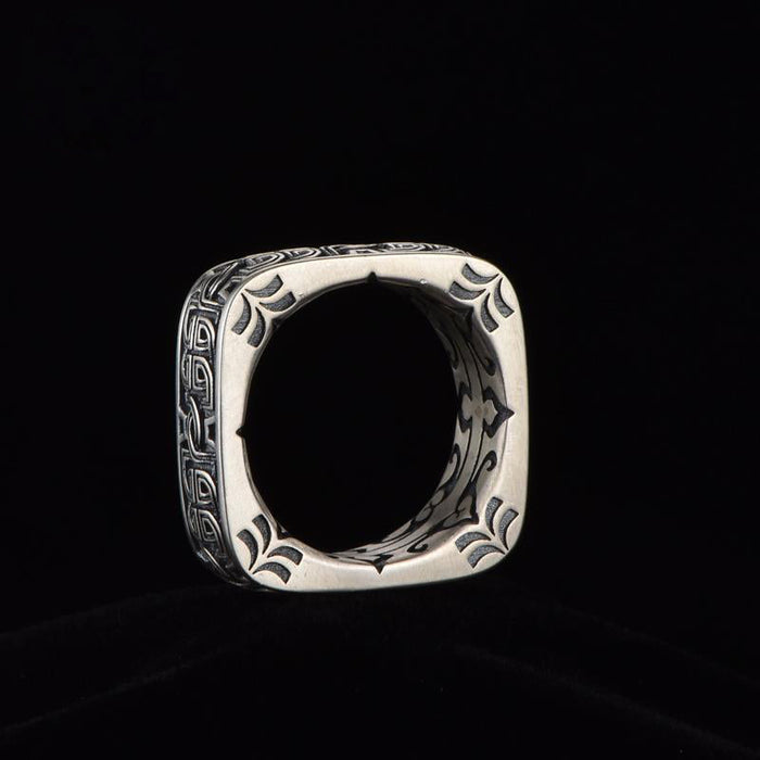 Antique Vintage Square Ring Silver