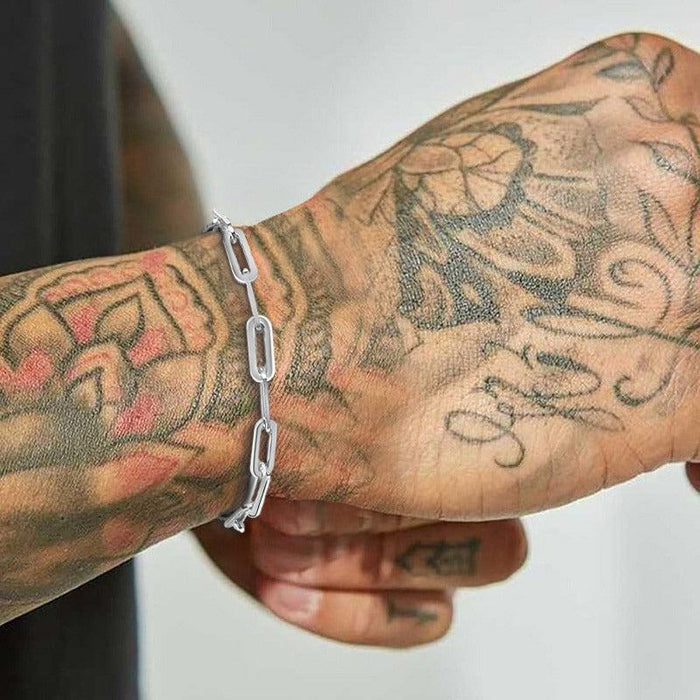 Paperclip Bracelet – 4.5mm 925 Silver, Rhodium Coated