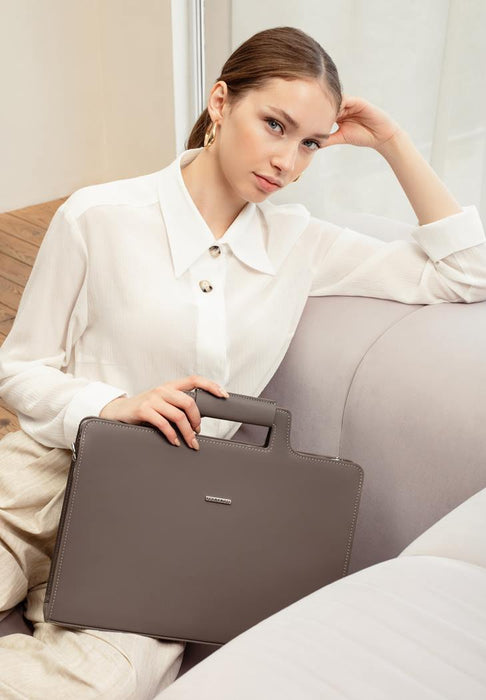 Durable Women's Leather Bag For Laptop and Documents