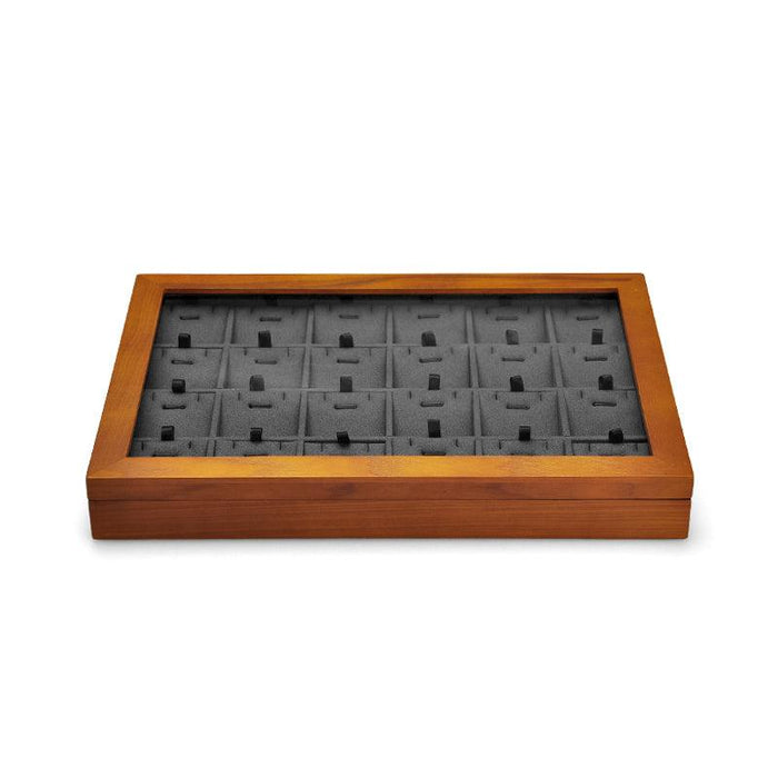 Wood Jewelry Display Tray with Transparent Cover