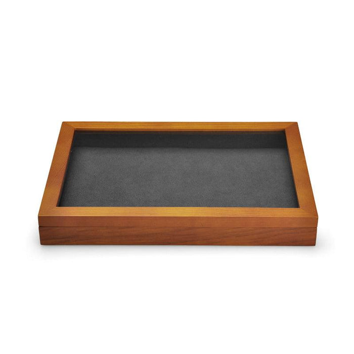 Wood Jewelry Display Tray with Transparent Cover
