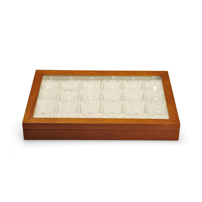 Wood Jewelry Display Tray with Transparent Cover