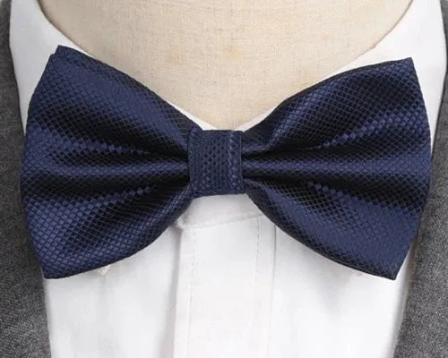 Navy Blue Deluxe Pre-Tied Bow Tie for Classy Men