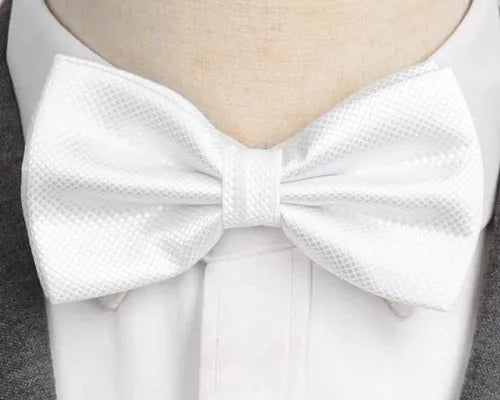 Deluxe White Bow Tie for Men - Classy Pre-Tied Formal Accessory