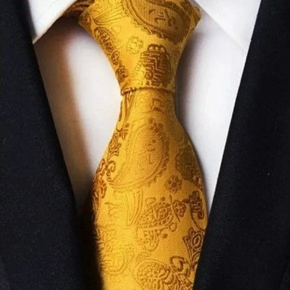 Yellow Paisley Tie for Men - Elegant and Classy Accessory