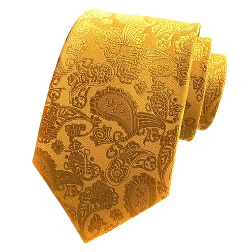 Yellow Paisley Tie for Men - Elegant and Classy Accessory