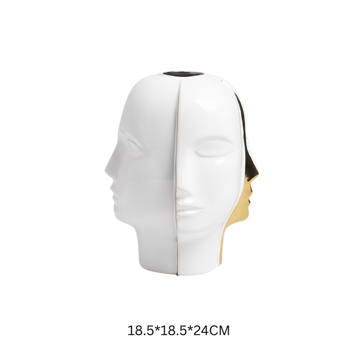 CALI Luxurious Nordic-Style Ceramic Face Vase