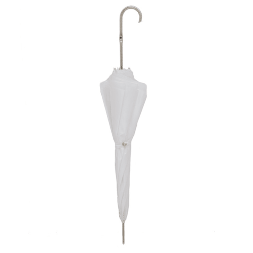 Wedding White Umbrella with Jeweled Brass Handle
