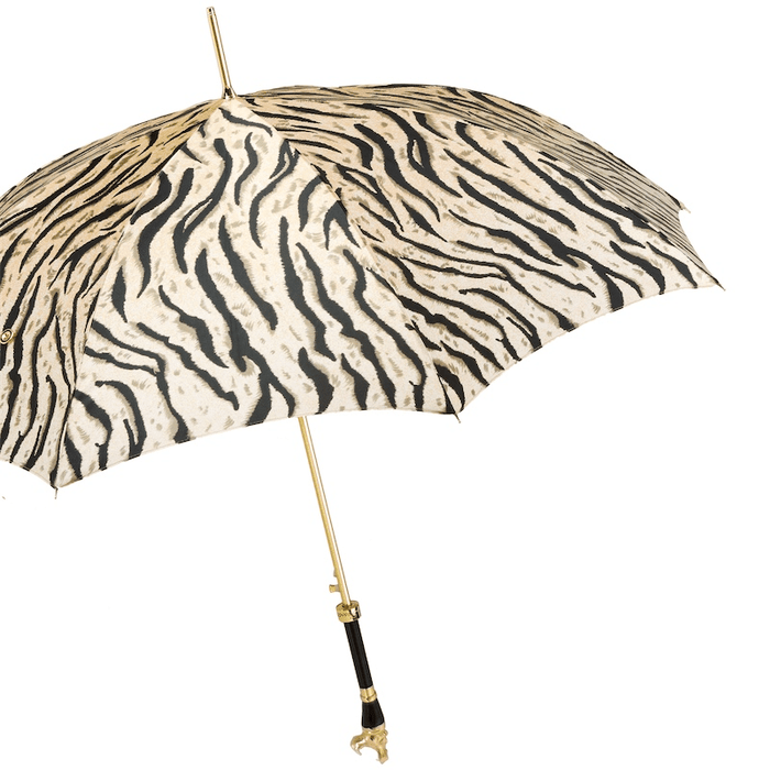 Safari Hippo Animal Print Enamel Handle Umbrella