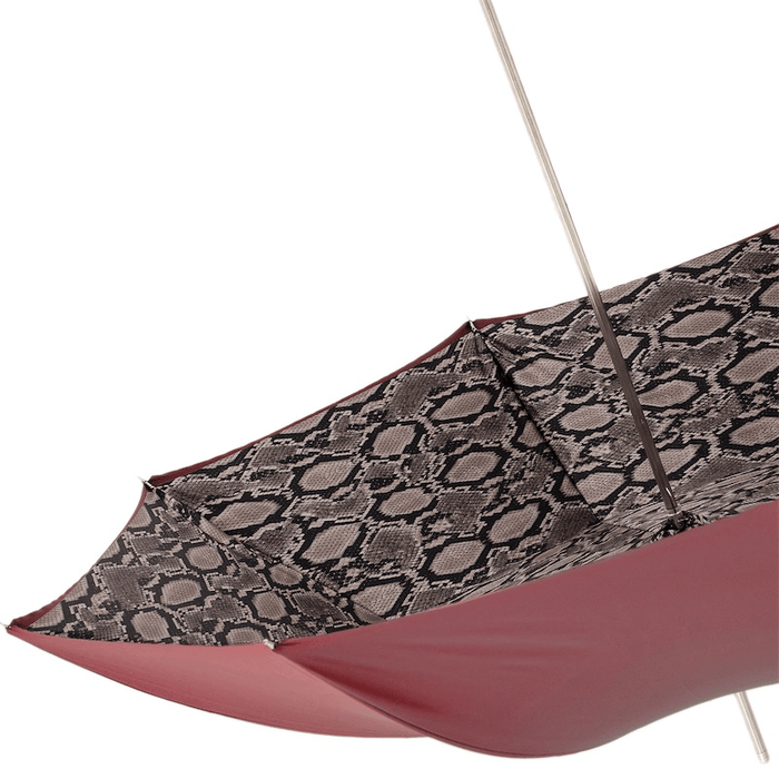 Python Leather Handle Brown Designer Umbrella