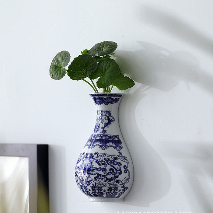 Antique Porcelain Flower Wall Hanging Vase