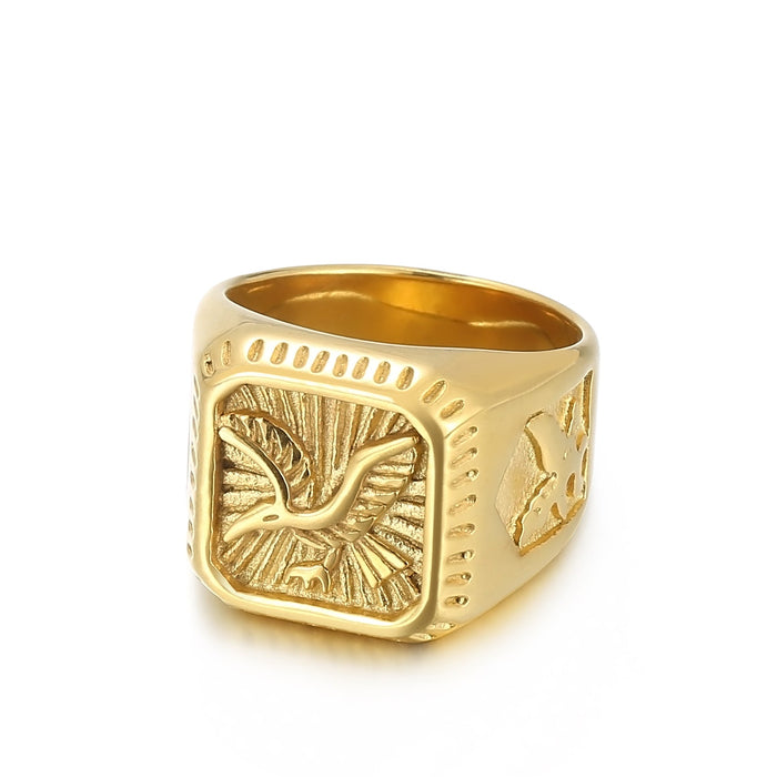 Gold Scorpion Eagle Ring for Men Antique