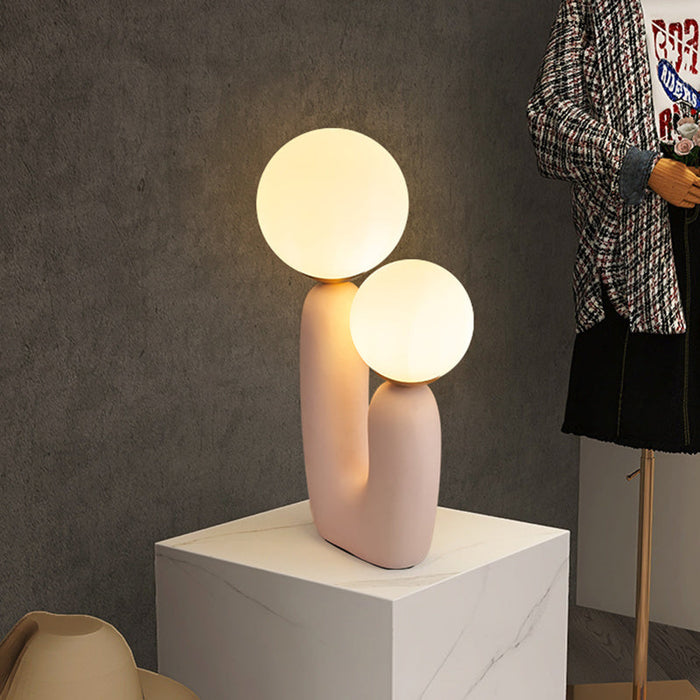Modern and Elegant Lighting Twin Orbs Table Lamp