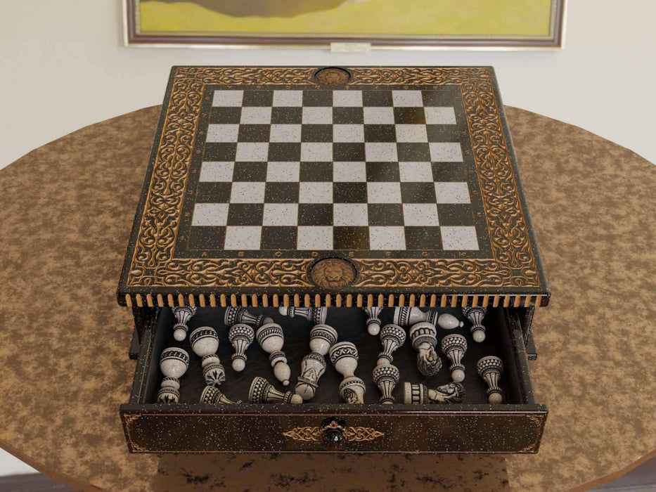 Acrylic Stone Chess And Checkers Set, Chess Board, Gift Ideas
