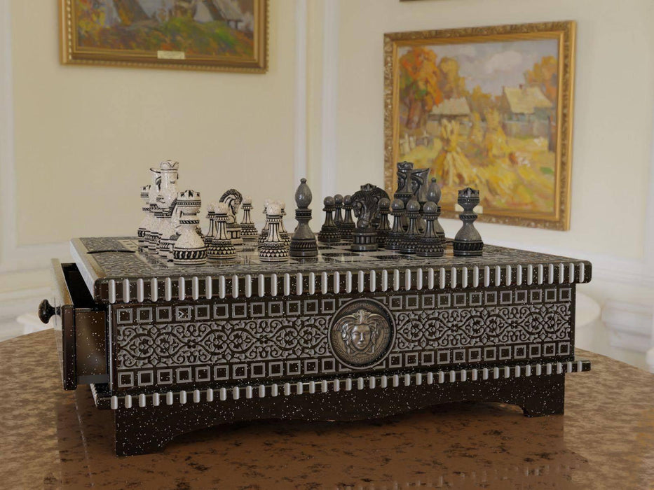 Acrylic Stone Chess And Checkers Set, Chess Board, Gift Ideas