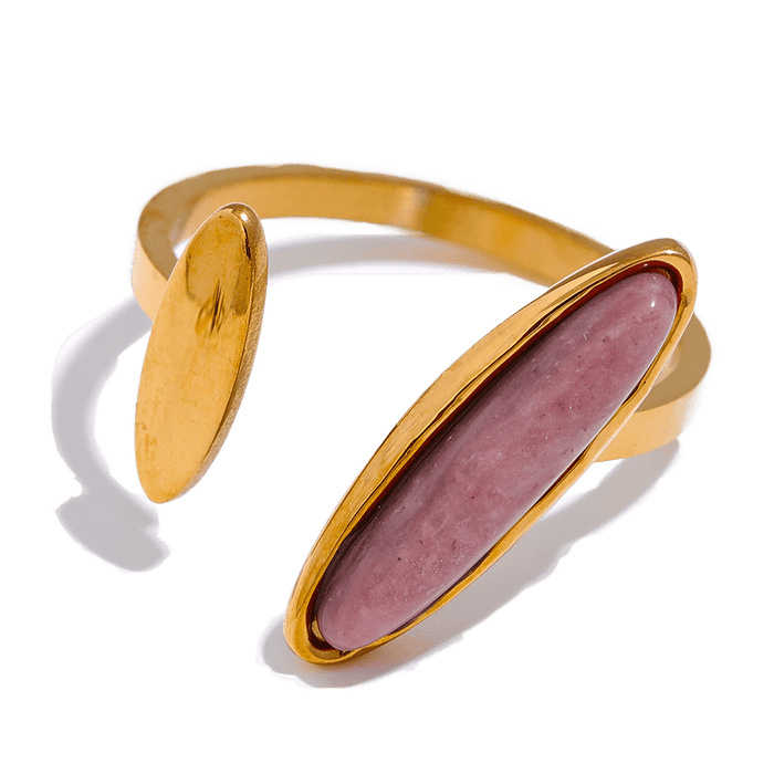 Unique Design Golden Ring with Natural Stone