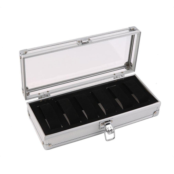 Aluminum Watch Box with 6 Slots for Timepieces