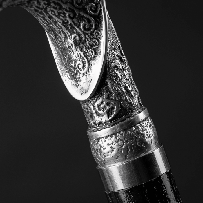 Stylish Metal Wolf Cane Сeltic Style Silver
