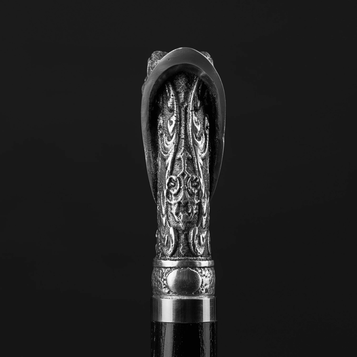 Stylish Metal Wolf Cane Сeltic Style Silver