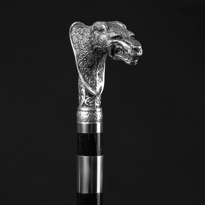 Stylish Metal Wolf Cane Сeltic Style Silver