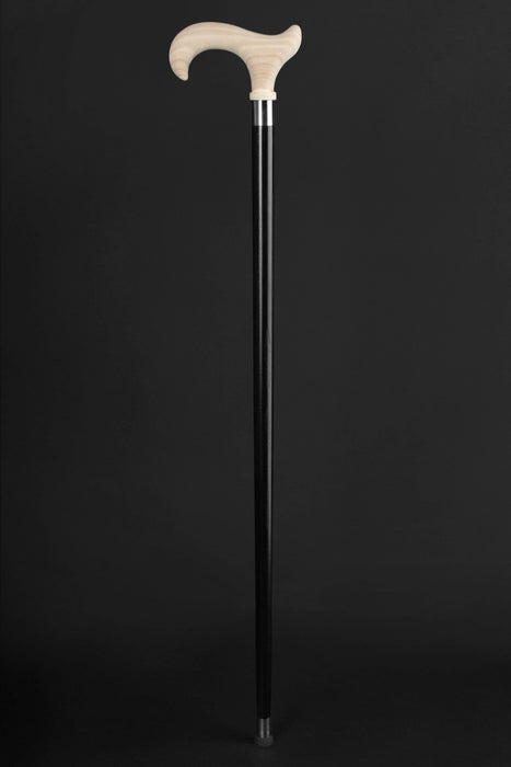 Wooden Walking Cane, Natural Derby Handle Walking Stick