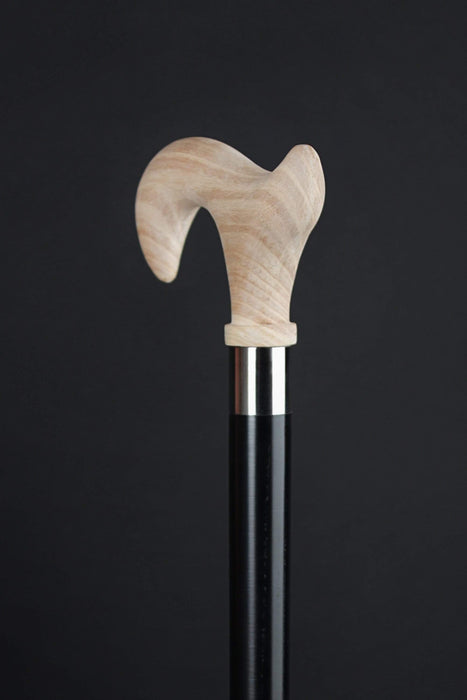 Wooden Walking Cane, Natural Derby Handle Walking Stick