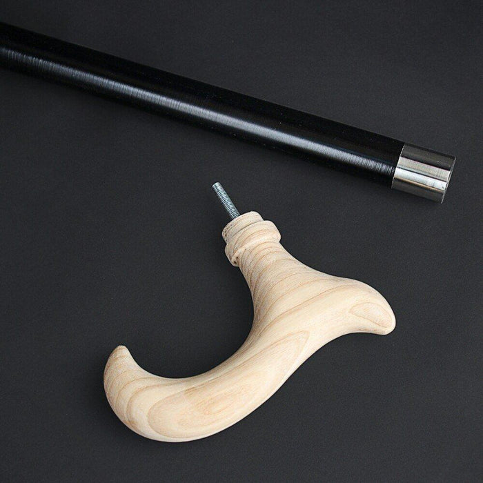 Wooden Walking Cane, Natural Derby Handle Walking Stick