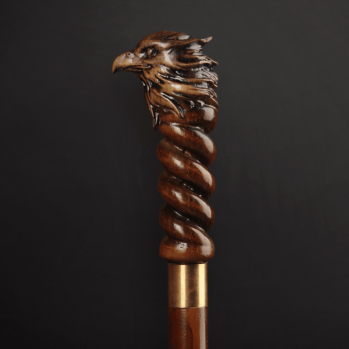 Mountain Eagle Walking Stick, Wooden Walking Cane - Design Canes