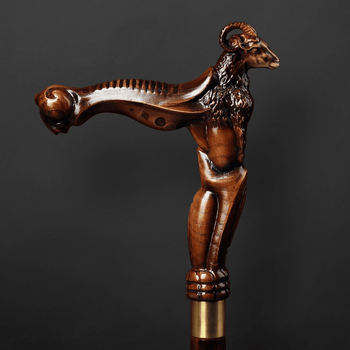 Ram Walking Stick, Wooden Walking Cane - Design Canes