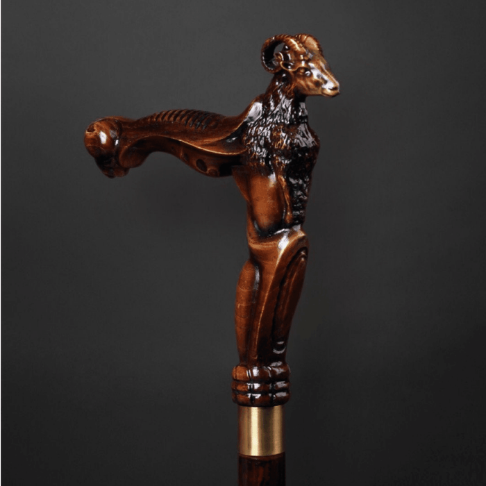 Ram Walking Stick, Wooden Walking Cane - Design Canes