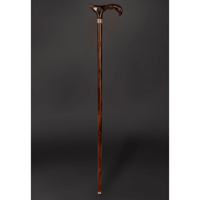 Wooden Walking Cane Bear Brass Handle - Wood Walking Stick