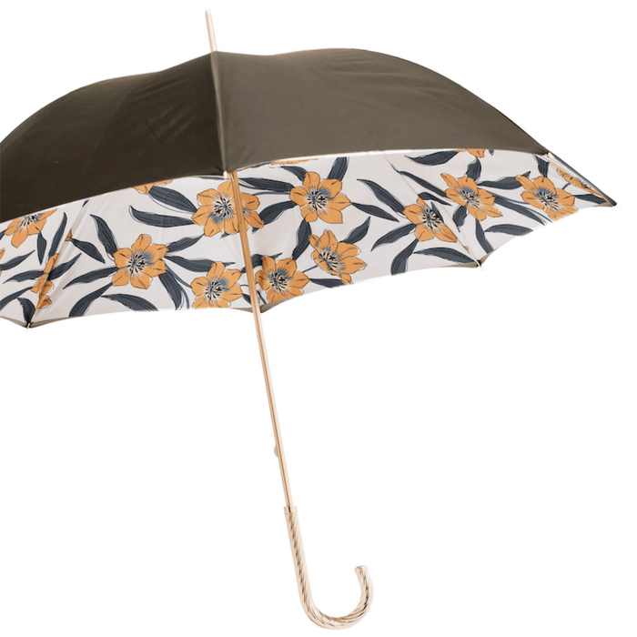 Artisan Crafted Umbrella for Her, Yellow Flowers Handmade