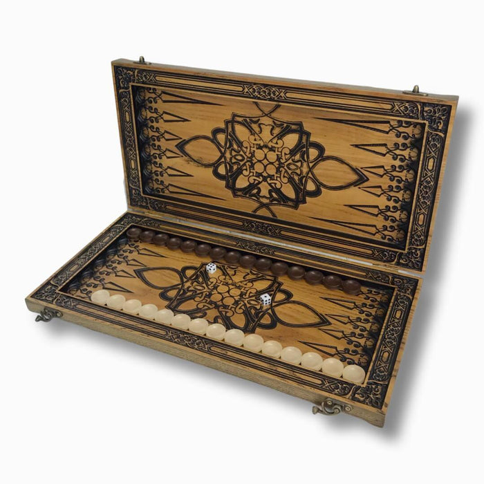 Artisan-crafted Wooden Backgammon "Hawk", 48×23×3 cm