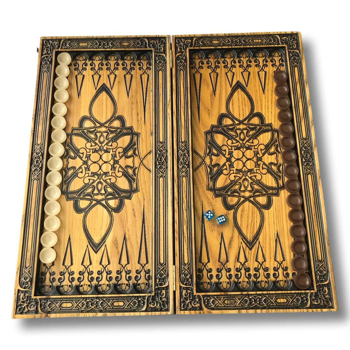 Artisan-crafted Wooden Backgammon "Hawk", 48×23×3 cm