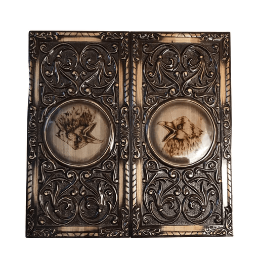 Artistic Wooden Backgammon "Raven", 60×30×8 cm