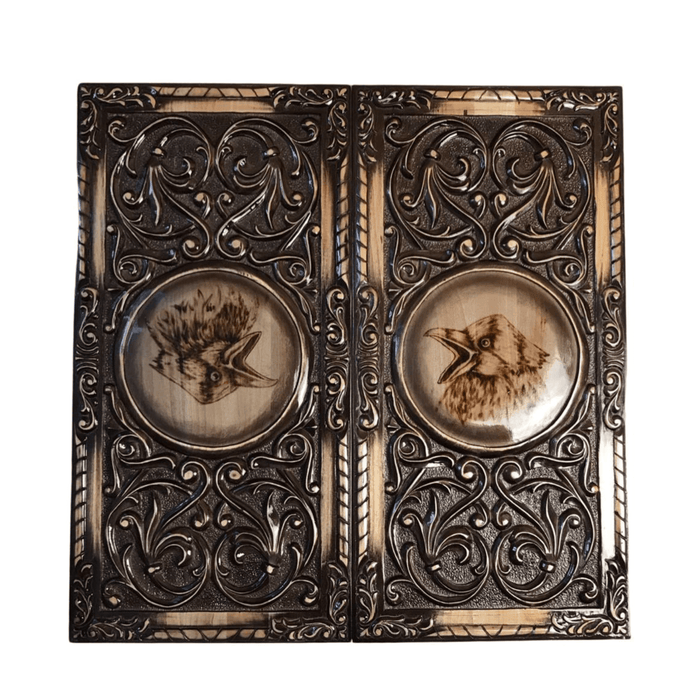 Artistic Wooden Backgammon "Raven", 60×30×8 cm