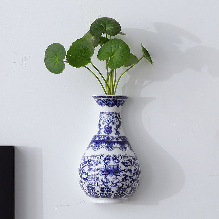 Antique Porcelain Flower Wall Hanging Vase