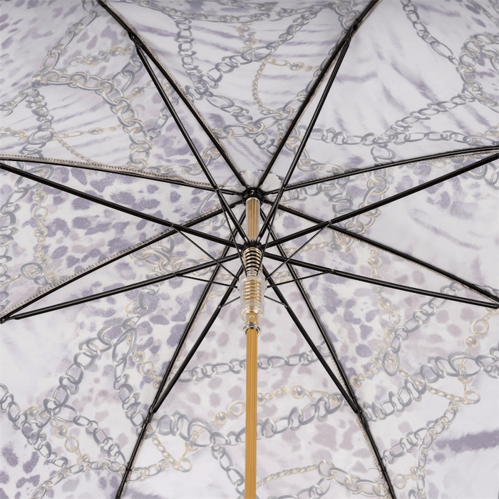 Purple Chains Print Umbrella with Unique Handle