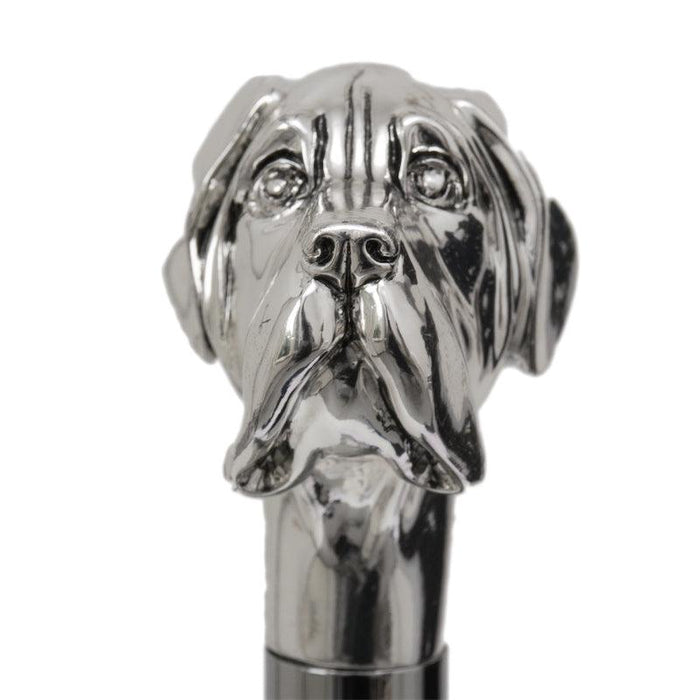 Silver Labrador Walking Cane, Antique Royal Stick