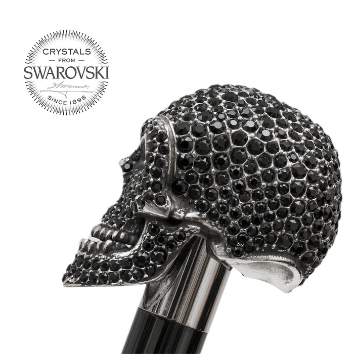 Silver Skull Cane Handle Crystals from Swarovski® - Rare Cane
