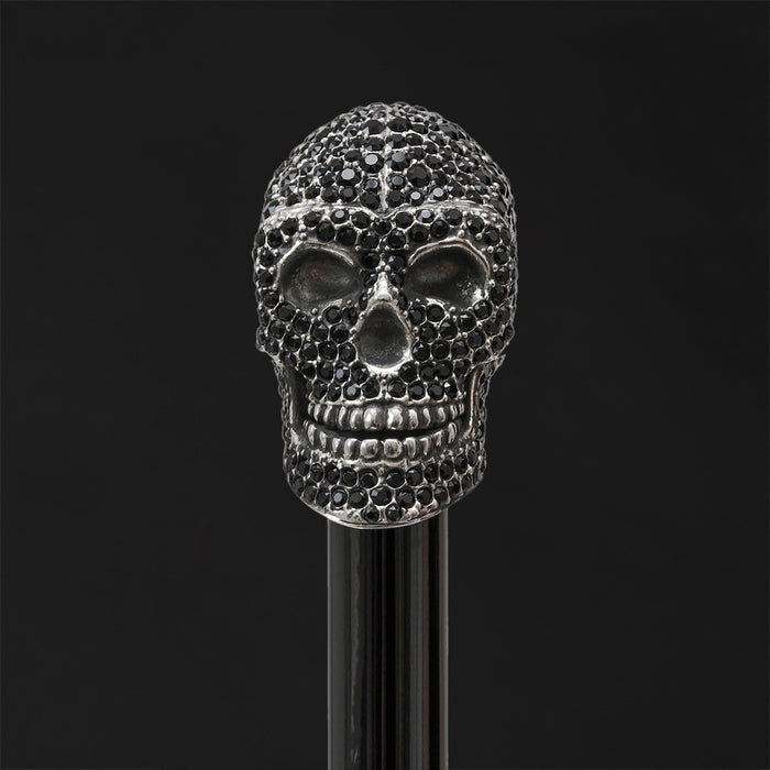 Silver Skull Cane Handle Crystals from Swarovski® - Rare Cane